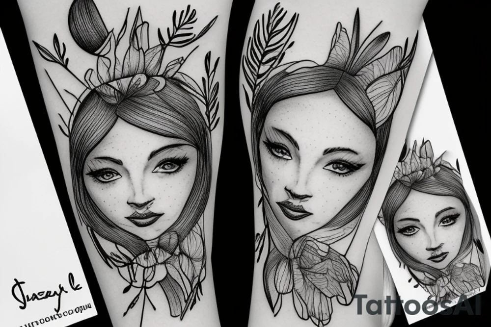 Tiger lily sketch tattoo idea