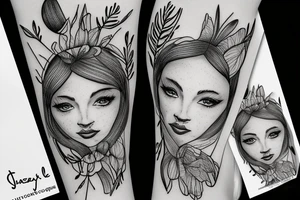 Tiger lily sketch tattoo idea