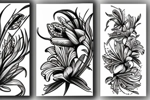 Tiger lily sketch tattoo idea