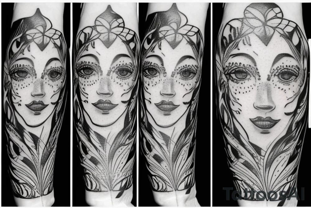 Sketch of a tiger lily tattoo idea