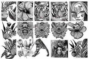 Sketch of a tiger lily tattoo idea