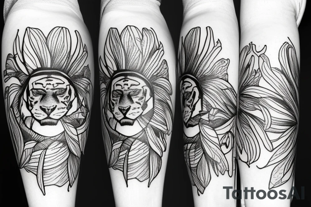 Tiger lily sketch tattoo idea