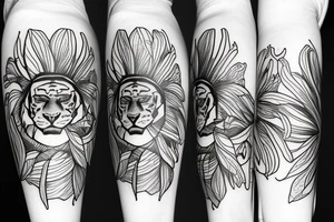 Tiger lily sketch tattoo idea