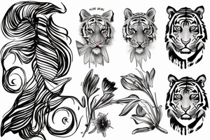 Tiger lily sketch tattoo idea
