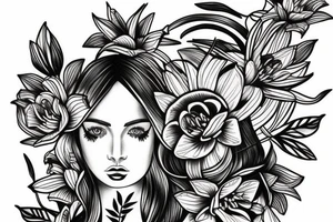 Tiger lily sketch tattoo idea