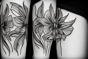 Tiger lily sketch tattoo idea