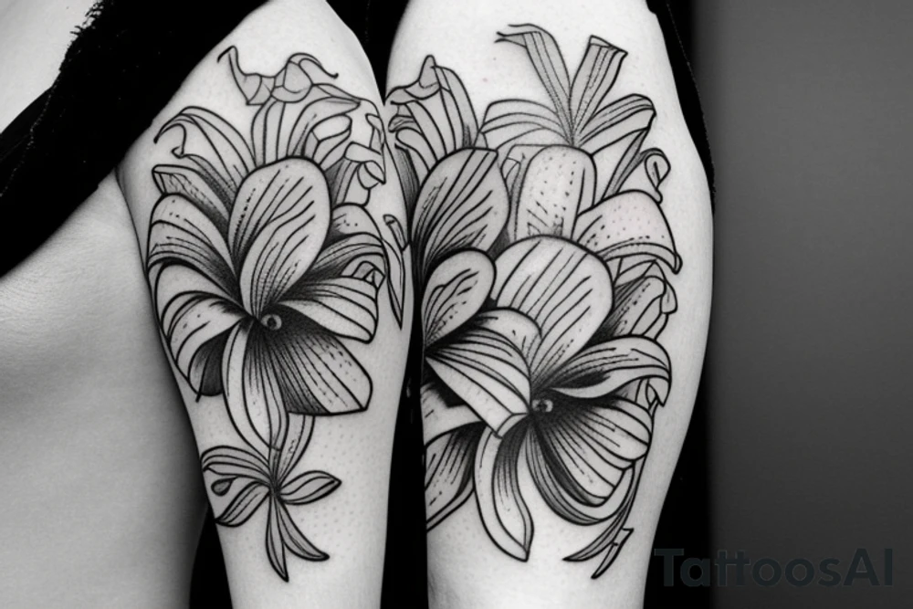 Tiger lily sketch tattoo tattoo idea