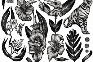 Tiger lily sketch tattoo tattoo idea