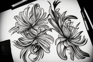 Tiger lily sketch tattoo tattoo idea