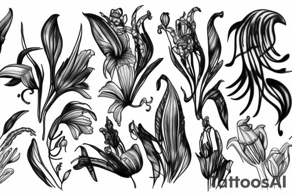 Tiger lily sketch tattoo tattoo idea