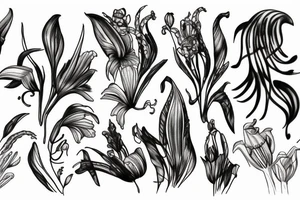 Tiger lily sketch tattoo tattoo idea