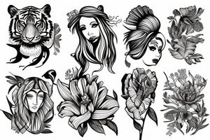 Tiger lily sketch tattoo tattoo idea