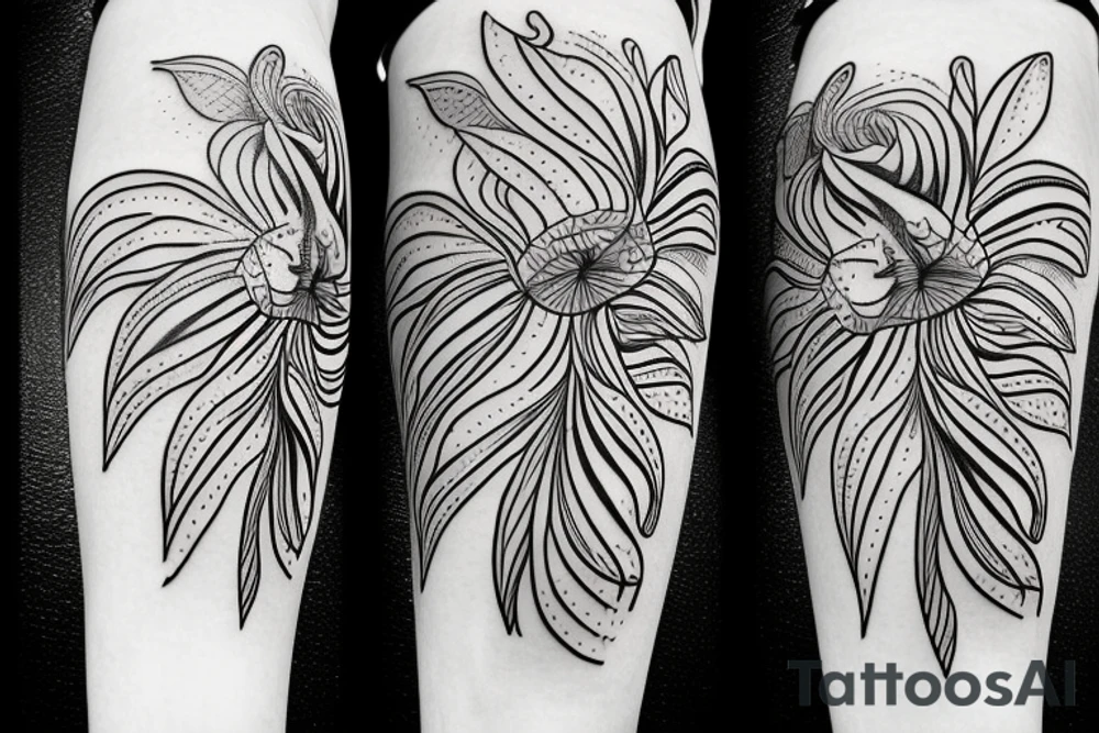 Tiger lily sketch tattoo tattoo idea