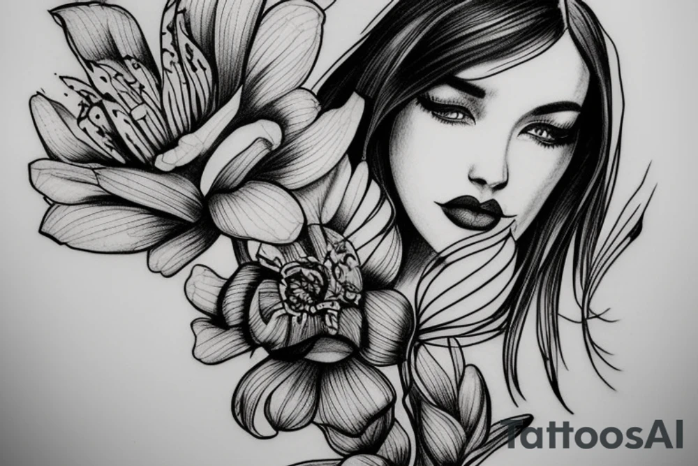 Tiger lily sketch tattoo tattoo idea