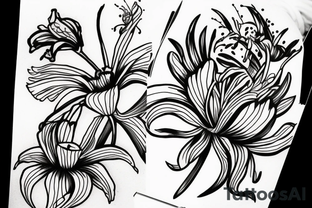 Tiger lily sketch tattoo tattoo idea