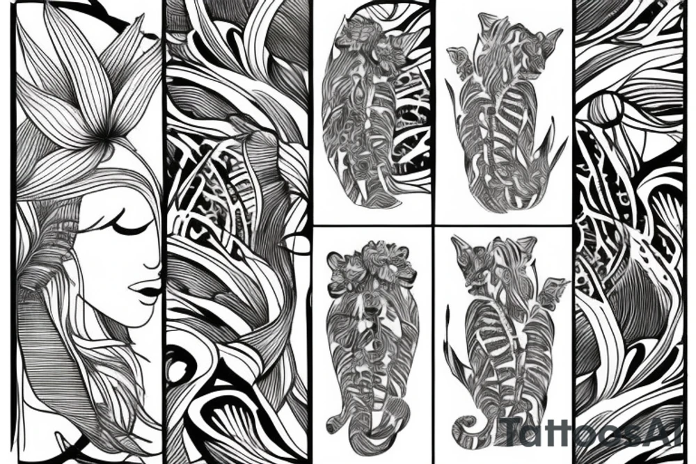 Tiger lily sketch tattoo tattoo idea
