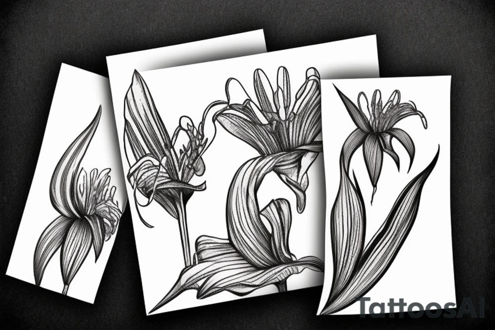 Tiger lily sketch tattoo tattoo idea