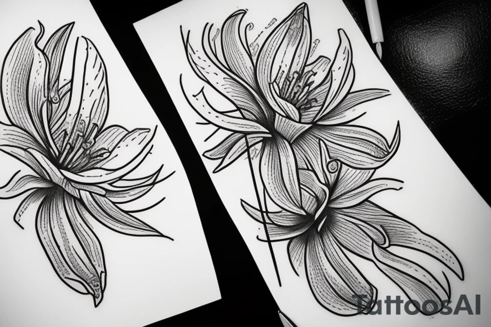 Tiger lily sketch tattoo tattoo idea