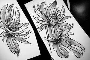 Tiger lily sketch tattoo tattoo idea