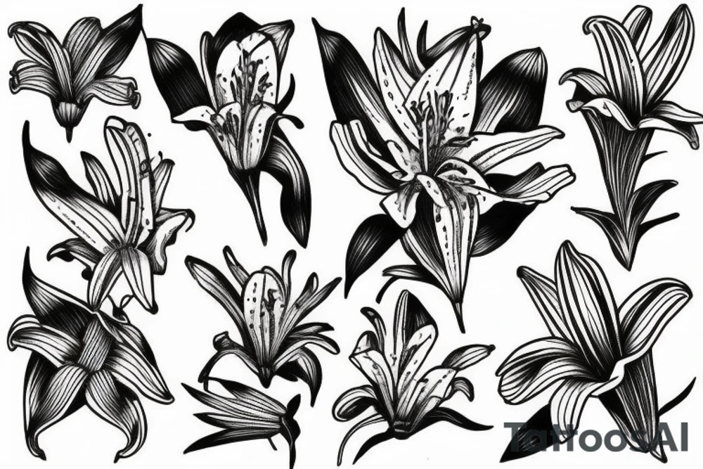 Tiger lily sketch tattoo tattoo idea