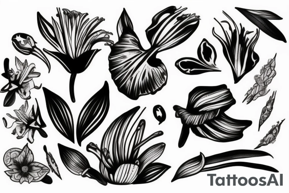 Tiger lily sketch tattoo tattoo idea
