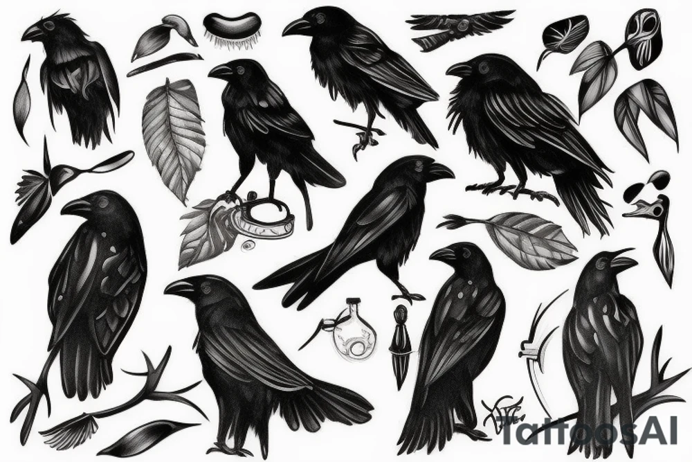 Crow tattoo tattoo idea