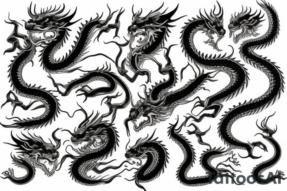 Golden dragon tattoo idea