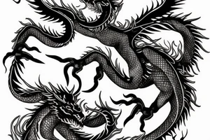 Golden dragon tattoo idea