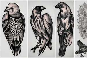 A crow sketch style tattoo tattoo idea