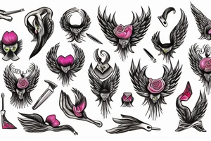 Ailles d'ange avec des taches de couleur tattoo idea