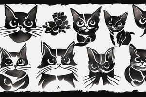 Un chat minimaliste de profil tattoo idea