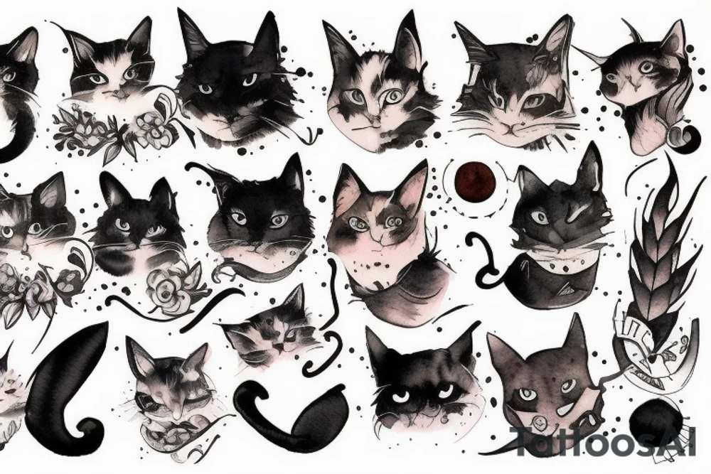 Un chat de profil tattoo idea