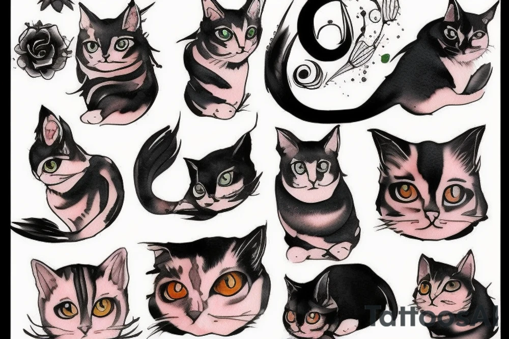Un chat de profil tattoo idea