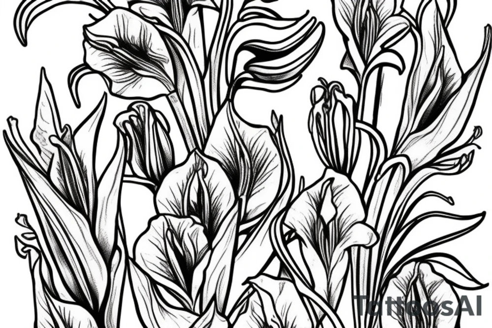 gladiolus flower tattoo idea