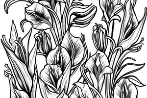 gladiolus flower tattoo idea