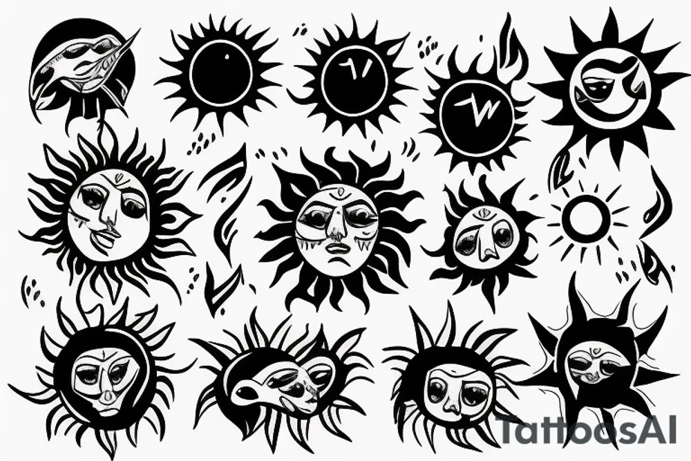 sun shining through clouds tattoo idea