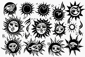 sun shining through clouds tattoo idea