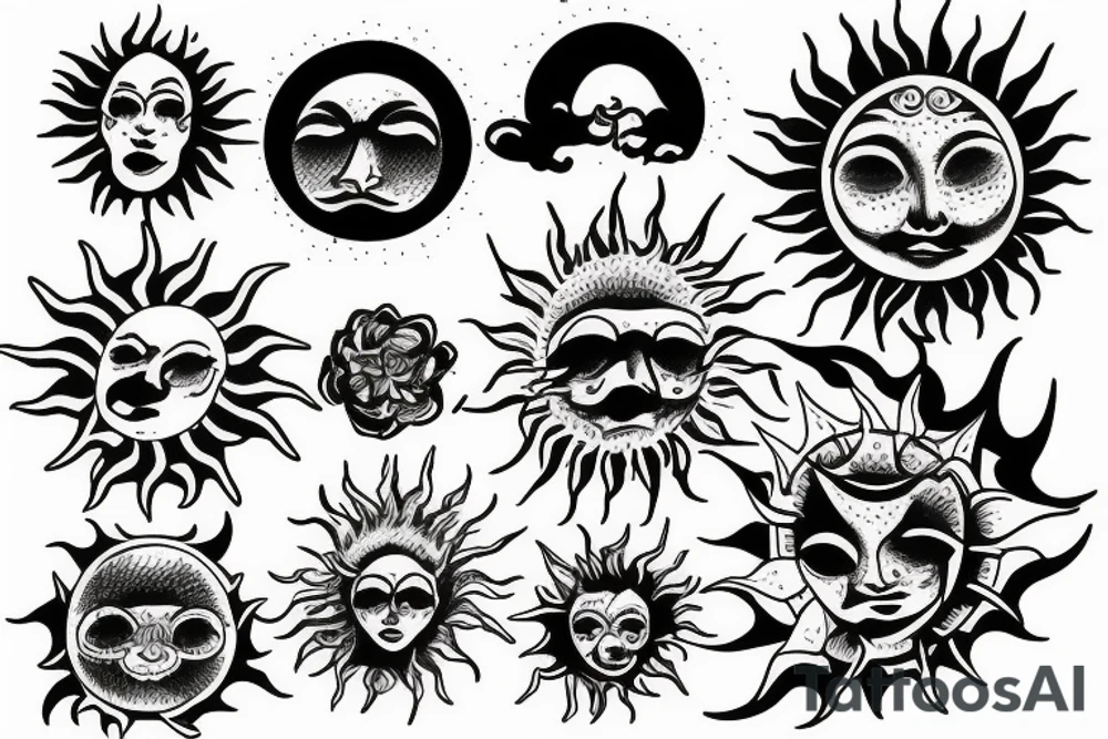 sun shining through clouds tattoo idea