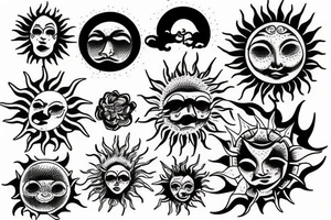 sun shining through clouds tattoo idea