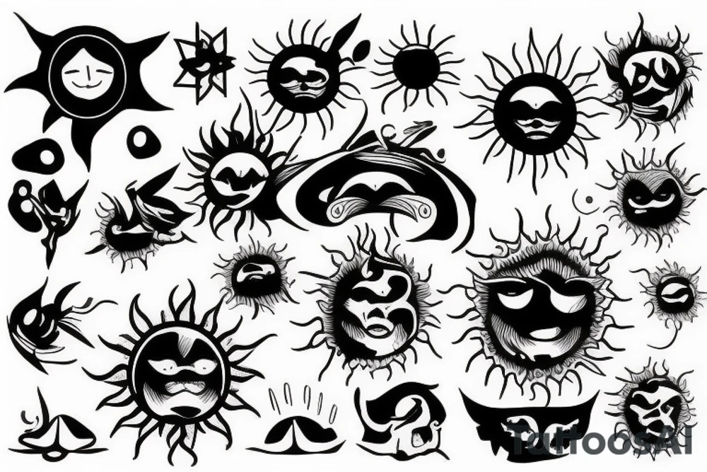 sun shining through clouds tattoo idea
