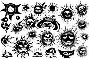 sun shining through clouds tattoo idea