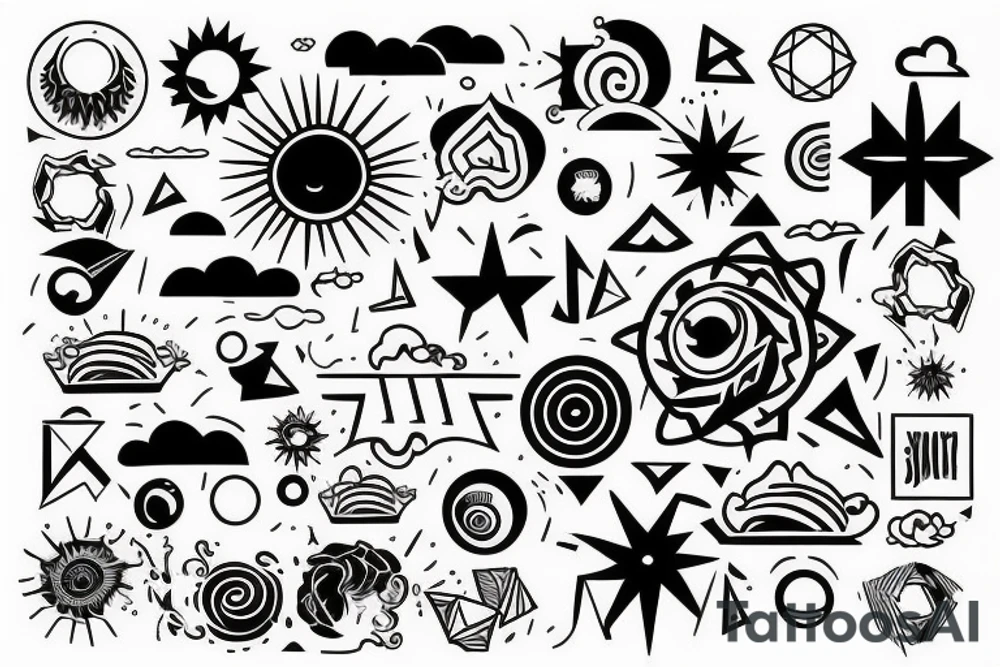 sun shining through clouds tattoo idea