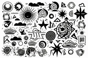 sun shining through clouds tattoo idea