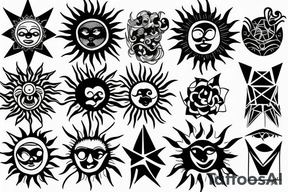 sun shining through clouds tattoo idea