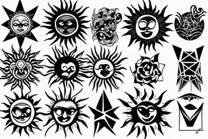 sun shining through clouds tattoo idea