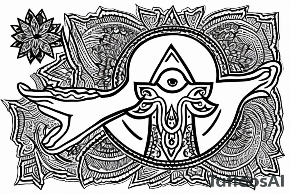 Hamsa  stars from the chicago flag on the fingers tattoo idea
