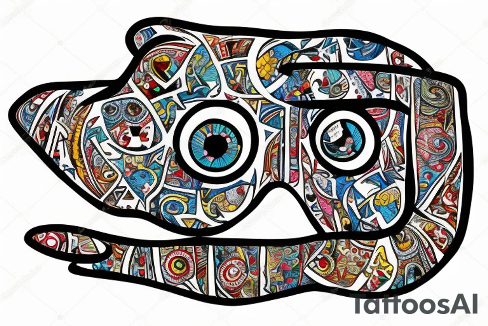 Hamsa  with stars from the chicago flag on the fingers tattoo idea