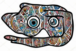Hamsa  with stars from the chicago flag on the fingers tattoo idea