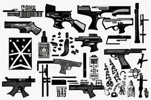 Military, Christian, guns, Florida, geometric tattoo idea