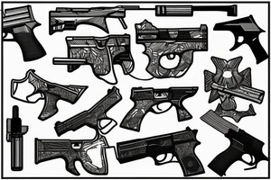 Military, Christian, guns, Florida, geometric tattoo idea